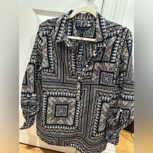 Tommy Hilfiger Black and Cream Paisley Shirt